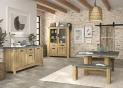 Gautier - Gami Esszimmerbank Louane 110x30cm - Eiche/Beton