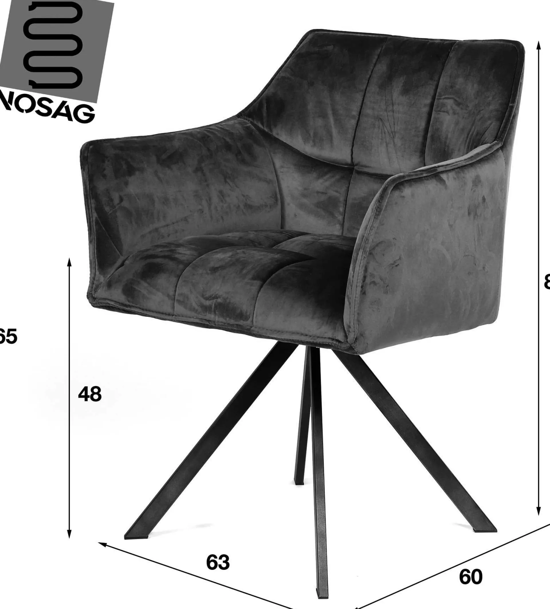 Emob Esszimmer-Drehstuhl Aster - 63x60x81cm - champagner