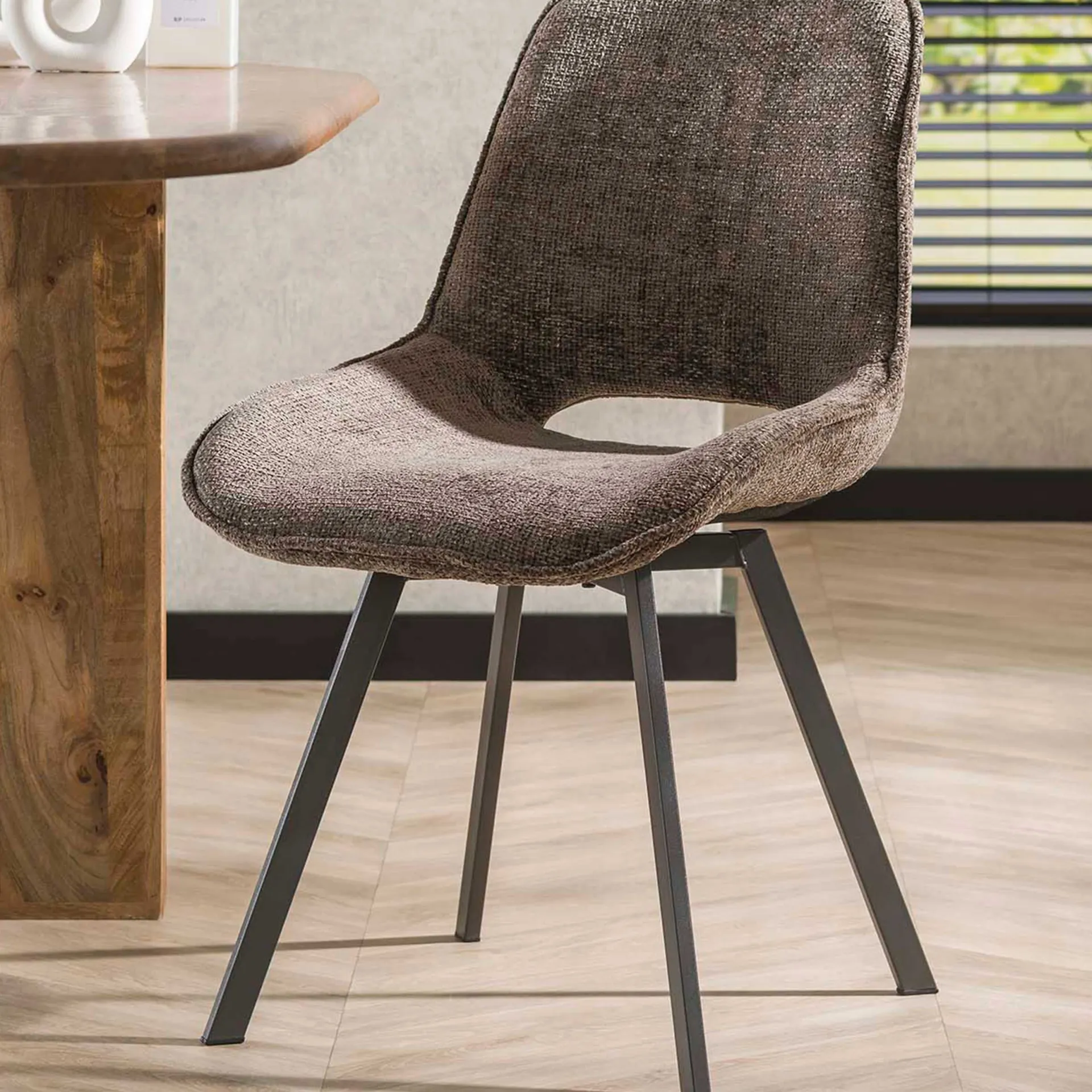 Emob Esszimmer-Drehstuhl Nuria - Chenille-Stoff
