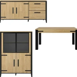 Gautier - Gami Esszimmergarnitur Kork | Esstisch, Vitrine, Anrichte | Gold Oak Design
