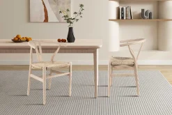 Rousseau Esszimmerstuhl Bart - 55x52.5x77.5cm - Ulme massiv/Seegras