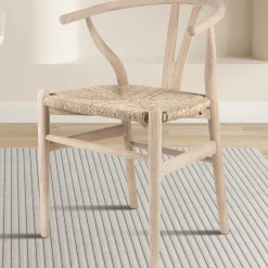 Rousseau Esszimmerstuhl Bart - 55x52.5x77.5cm - Ulme massiv/Seegras