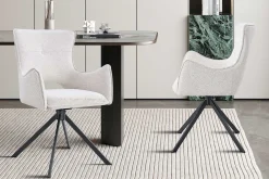 Rousseau Esszimmerstuhl Billy - 58x60x88cm - drehbar - ecru