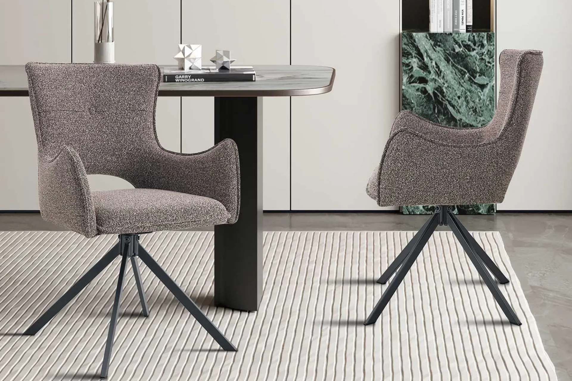 Rousseau Esszimmerstuhl Billy - 58x60x88cm - drehbar - sand
