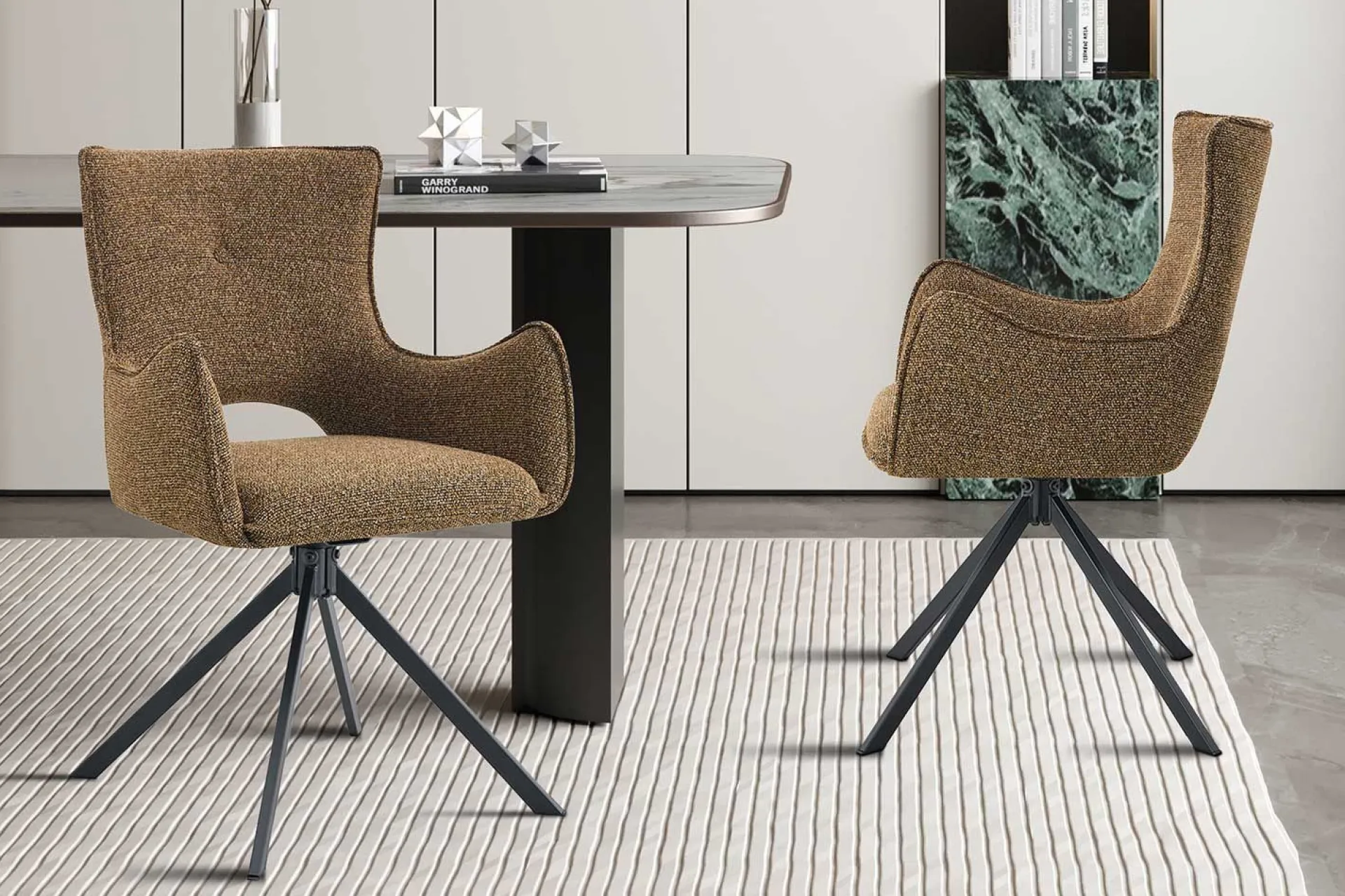 Rousseau Esszimmerstuhl Billy - 58x60x88cm - drehbar - Rost