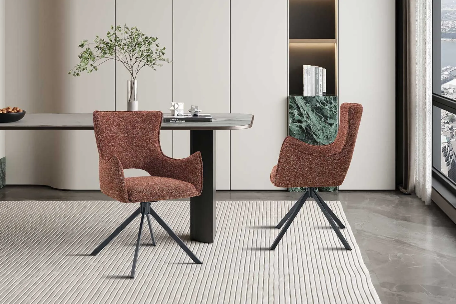 Rousseau Esszimmerstuhl Billy - 58x60x88cm - drehbar -