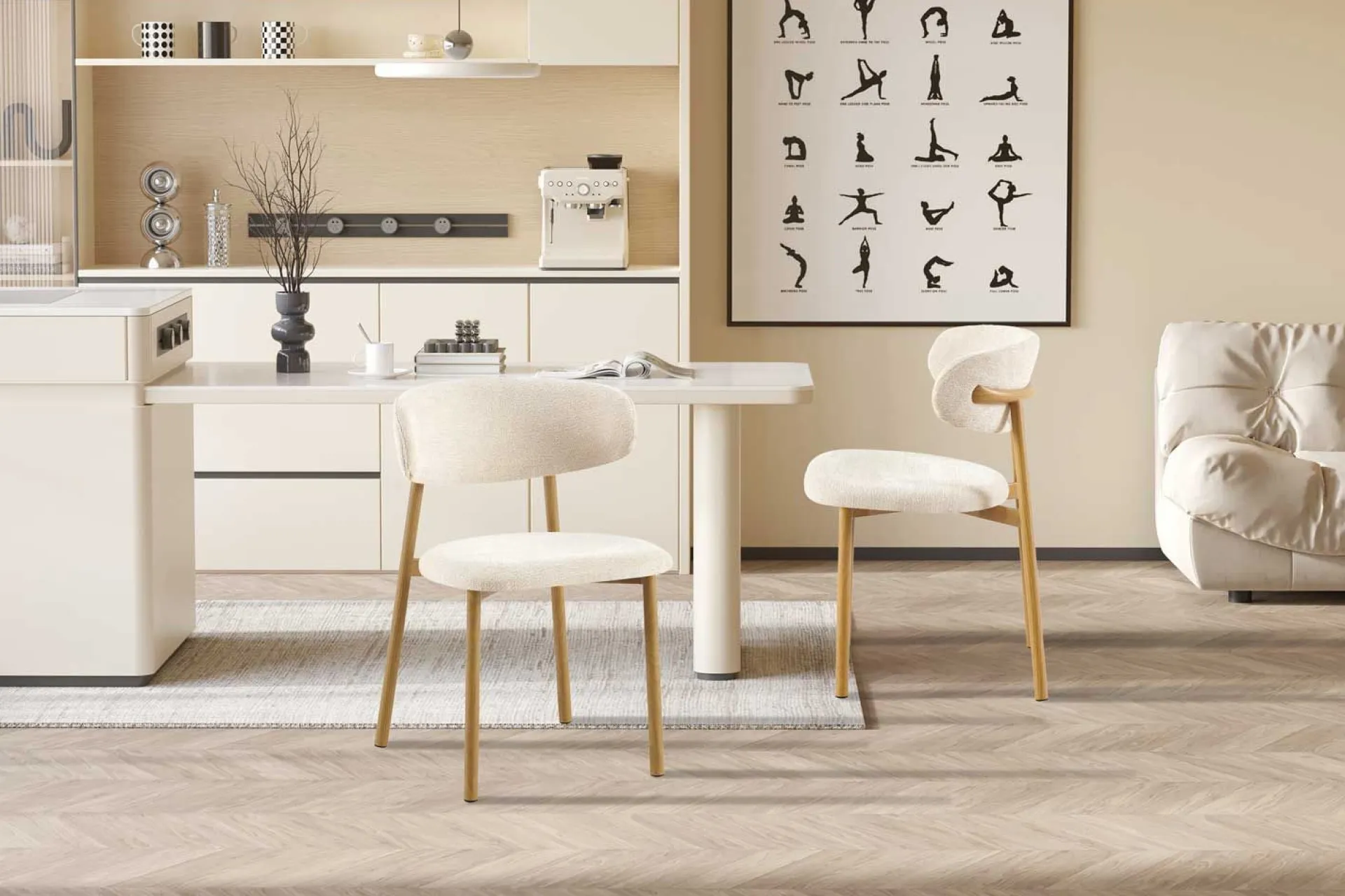 Rousseau Esszimmerstuhl Coco - 53x52x78cm - Metall/r Stoff
