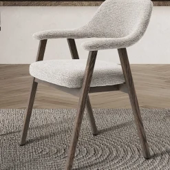 Rousseau Esszimmerstuhl Coralie - 64x59.5x83cm - Eiche rauch/beige Stoff