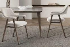 Rousseau Esszimmerstuhl Coralie - 64x59.5x83cm - Eiche rauch/beige Stoff