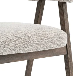 Rousseau Esszimmerstuhl Coralie - 64x59.5x83cm - Eiche rauch/beige Stoff