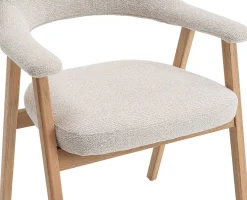 Rousseau Esszimmerstuhl Coralie - 64x59.5x83cm - Eiche massiv/beige Stoff