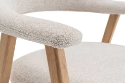 Rousseau Esszimmerstuhl Coralie - 64x59.5x83cm - Eiche massiv/beige Stoff