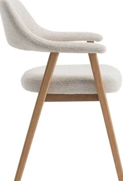 Rousseau Esszimmerstuhl Coralie - 64x59.5x83cm - Eiche massiv/beige Stoff
