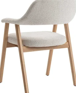 Rousseau Esszimmerstuhl Coralie - 64x59.5x83cm - Eiche massiv/beige Stoff