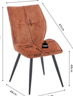 Rousseau Esszimmerstuhl Faye - 49x65x89cm - Rost