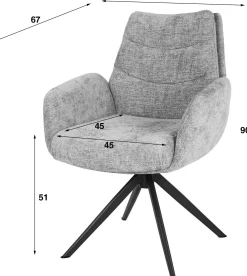 Emob Esszimmerstuhl Lungo - 66x67x90cm - drehbar -