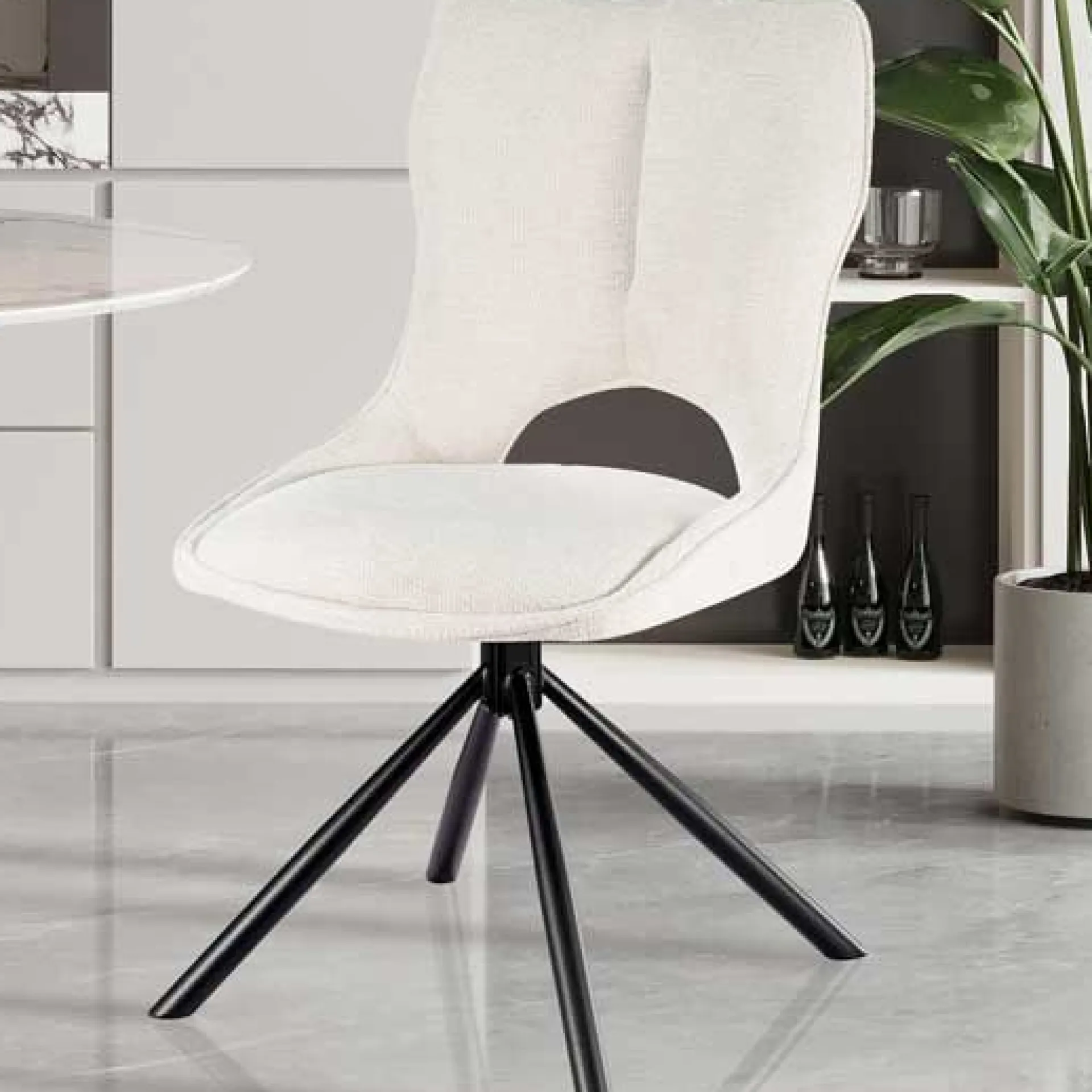 Rousseau Esszimmerstuhl Morris - 48x59.5x90cm - drehbar - Stoff