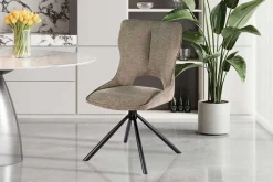 Rousseau Esszimmerstuhl Morris - 48x59.5x90cm - drehbar - heller Stoff