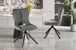 Rousseau Esszimmerstuhl Morris - 48x59.5x90cm - drehbar - dunkeler Stoff
