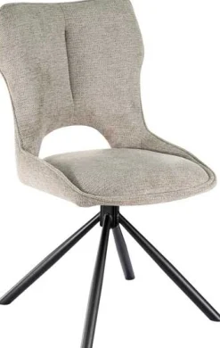 Rousseau Esszimmerstuhl Morris - 48x59.5x90cm - drehbar - heller Stoff