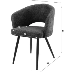 Emob Esszimmerstuhl Saloon - 58x56x81cm - Stoff