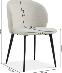 Rousseau Esszimmerstuhl Tilly - 51x55x80cm - Stoff