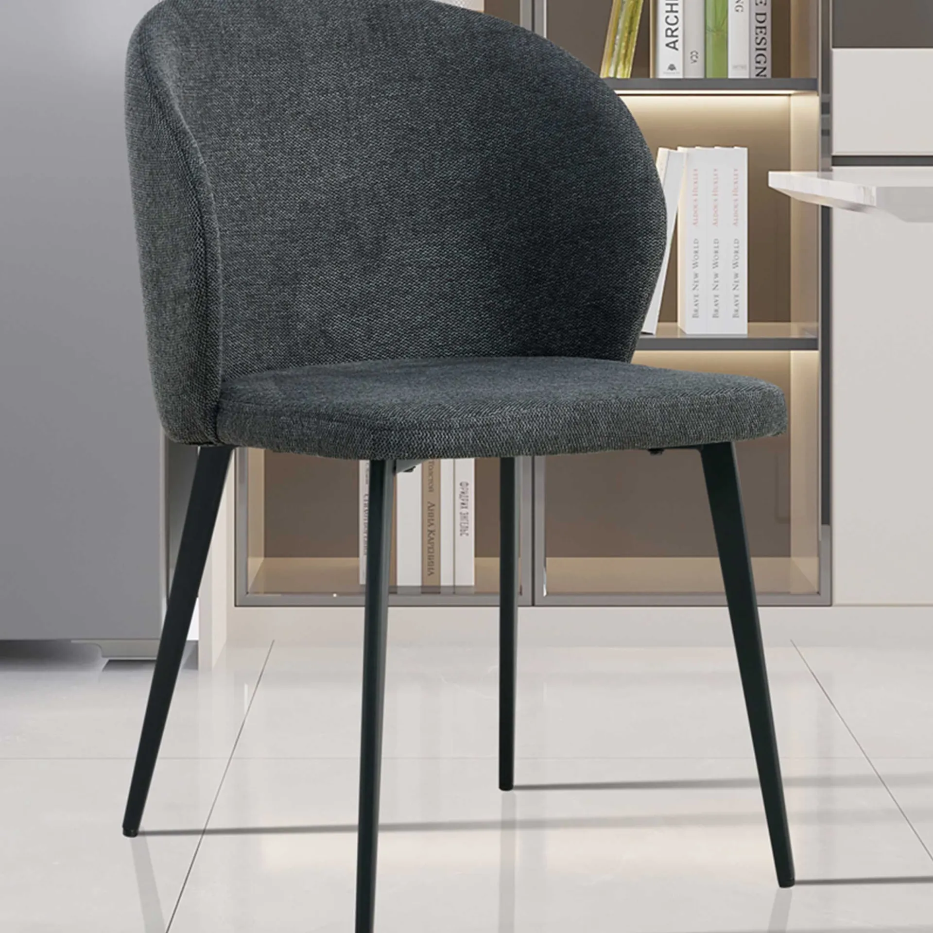 Rousseau Esszimmerstuhl Tilly - 51x55x80cm - dunkelgrauer Stoff