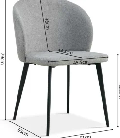 Rousseau Esszimmerstuhl Tilly - 51x55x80cm - er Stoff