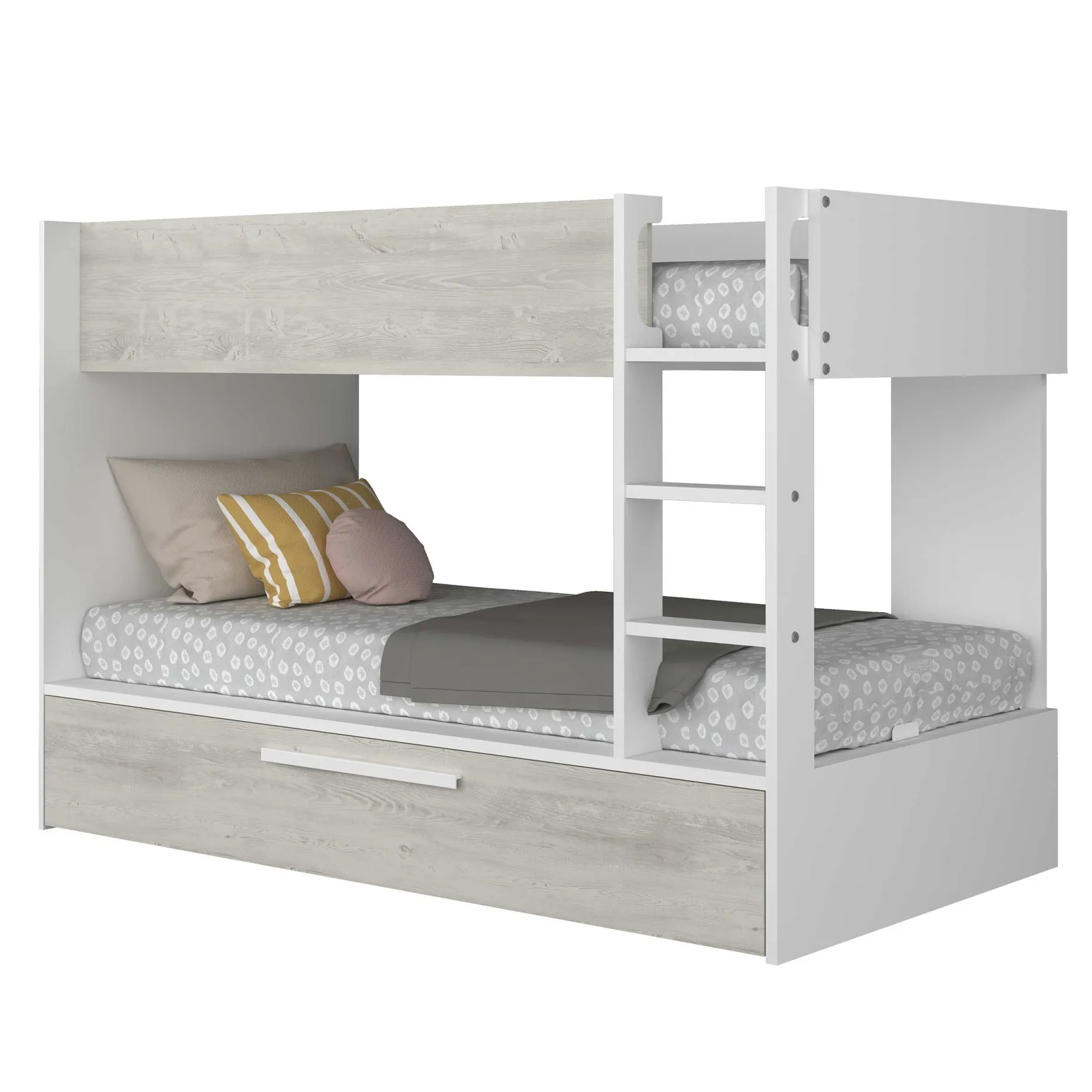 Etagenbett Cassie 90x200 mit Bettkasten - weiß