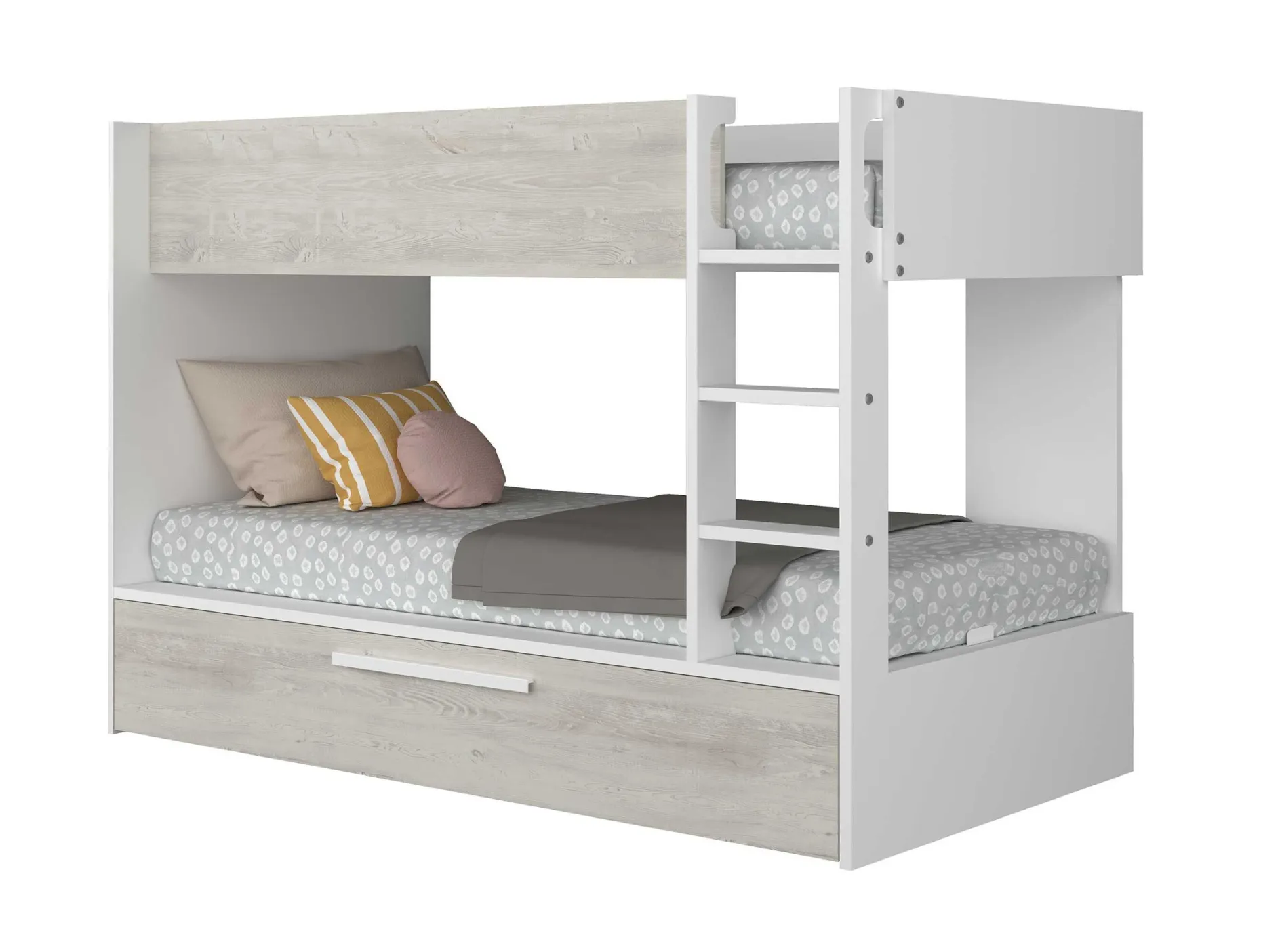 Etagenbett Cassie 90x200 mit Bettkasten - weiß