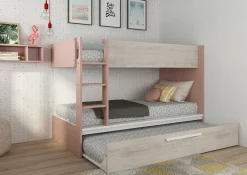 Etagenbett Cassie 90x200 mit Bettkasten - altrosa