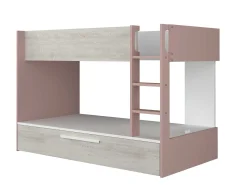 Etagenbett Cassie 90x200 mit Bettkasten - altrosa