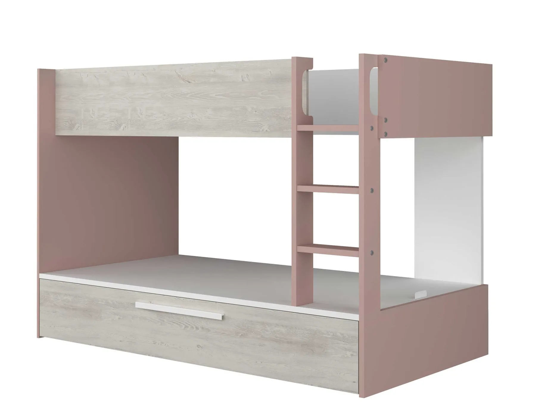 Etagenbett Cassie 90x200 mit Bettkasten - altrosa