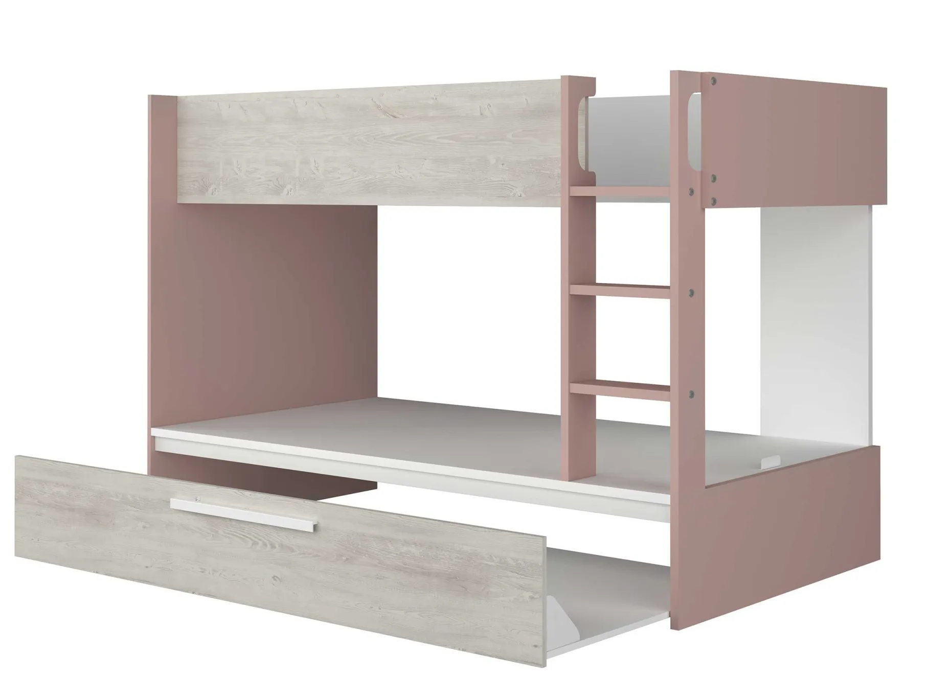 Etagenbett Cassie 90x200 mit Bettkasten - altrosa