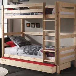 Etagenbett Claire hoch mit Bettschublade - Kieferholz