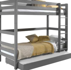 Etagenbett Claire hoch mit Bettkasten - grau