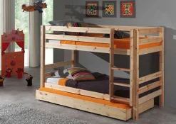 Etagenbett Claire niedrig mit Bettschublade - Kieferholz