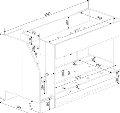 Etagenbett Easy - 90x200cm - mit Bettkasten - Cascina Eiche Dekor/Weiß