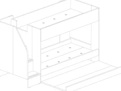 Etagenbett Easy - 90x200cm - mit Bettkasten - Cascina Eiche Dekor/Weiß