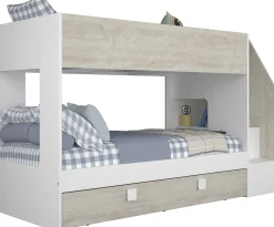 Etagenbett Easy - 90x200cm - mit Bettkasten - Cascina Eiche Dekor/Weiß