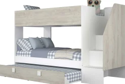 Etagenbett Easy - 90x200cm - mit Bettkasten - Cascina Eiche Dekor/Weiß