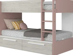 Etagenbett Fleur mit Schubladen - altrosa