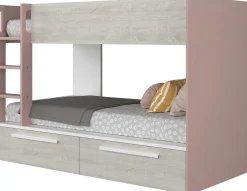 Etagenbett Fleur mit Schubladen - altrosa