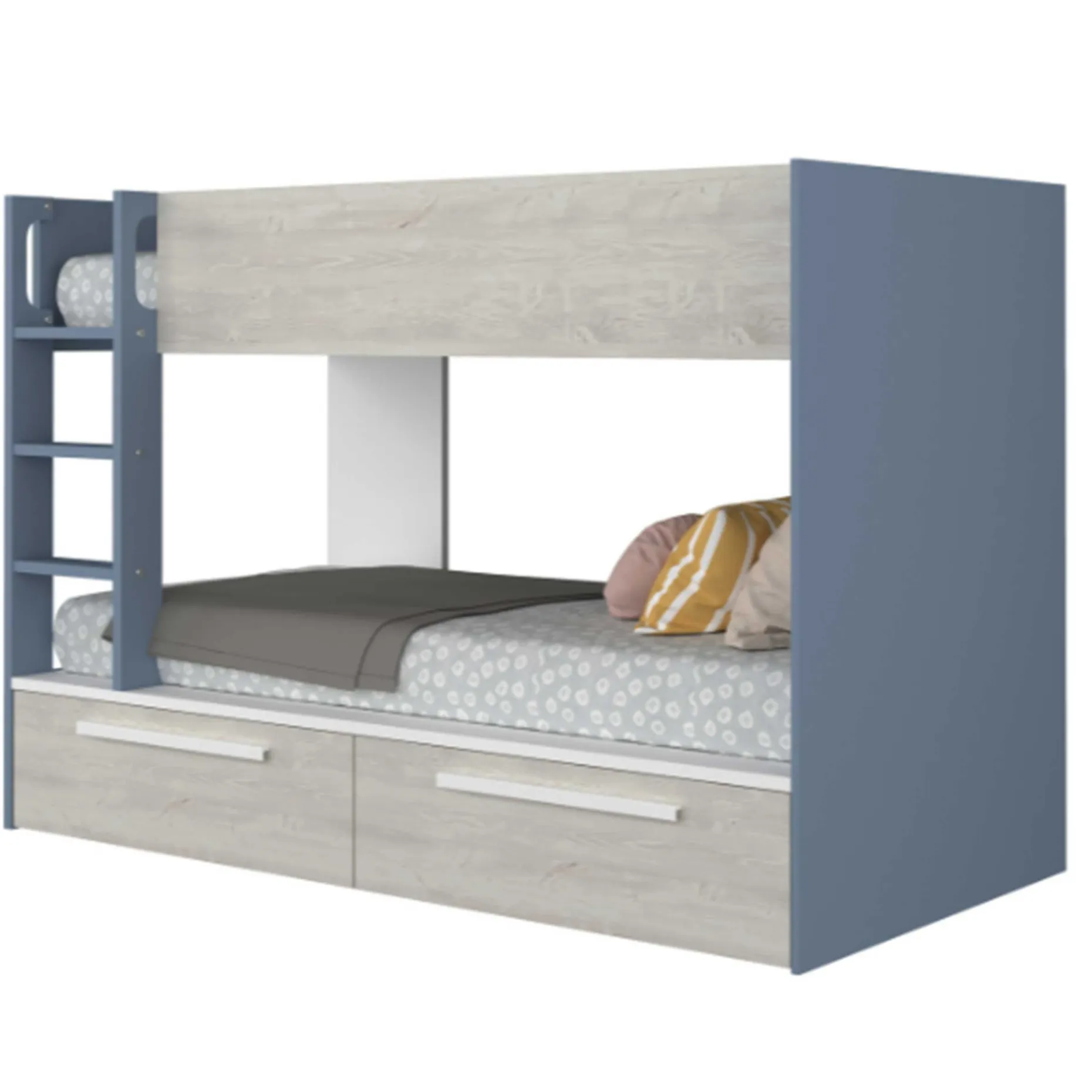 Etagenbett Fleur mit Schubladen - blau