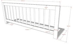 Etagenbett Forrest 90x200cm mit Bettkasten und Bettgitter - Buche