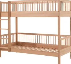 Etagenbett Forrest 90x200cm mit Bettkasten und Bettgitter - Buche