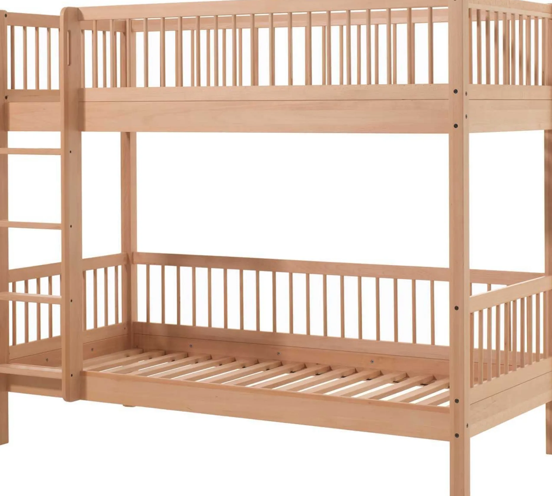 Etagenbett Forrest 90x200cm mit Rollbett - Buche Massivholz
