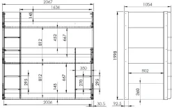 Etagenbett für 3 Personen Scott - 270x105x200 cm - Weiß