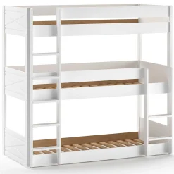 Etagenbett für 3 Personen Scott - 270x105x200 cm - Weiß