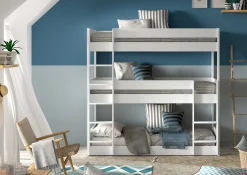 Etagenbett für 3 Personen Scott - 270x105x200 cm - Weiß